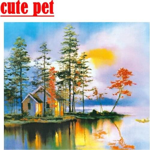 New DIY diamond Riverside scenery full drill 5D diamond Paintings Home Wall Decor Mosaic Art painting landscape Cross stitch