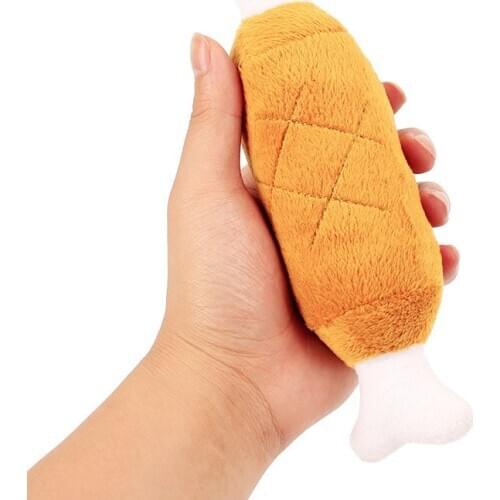 Velvet Pet Dog Chicken Legs Plush Toys Interactive attractive Sound Cats Dog Toys AUG889