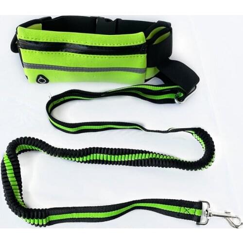 Running Dog Leash Belt for A Run with Dog Reflective Traction Nylon Rope Elastic Belt Dog Running Belt Put Phone Waist Leashes