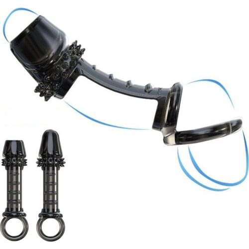 Bondage Gear Sex Toys of Silicone Reusable Penis Sleeve Strapon for Couple Adults Games to Delayed Ejaculation Enlarger Extender