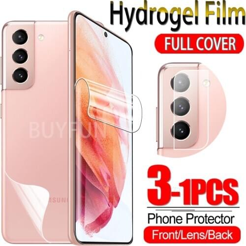 1-3PCS Hydrogel Film For Samsung Galaxy S21 5G Screen Protector On Samsang S 21 Full Cover Front/Back/ Camera Film Not Glass