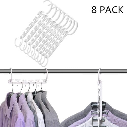 HiMISS 8Pcs Multifunction Space Saving Non Slip Folding Coat Hangers