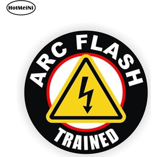 HotMeiNi 12cm x 12cm Arc Flash Trained Hard Hat Decal Helmet Sticker Label Electrical Shock Hazard Vinyl Decal