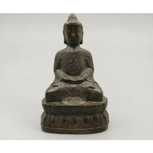 Chinese Tibet Buddha Bronze Statue Buddha of Nepal Old Copper Statue Desk Decoration Home Accessories Statues et Sculptures