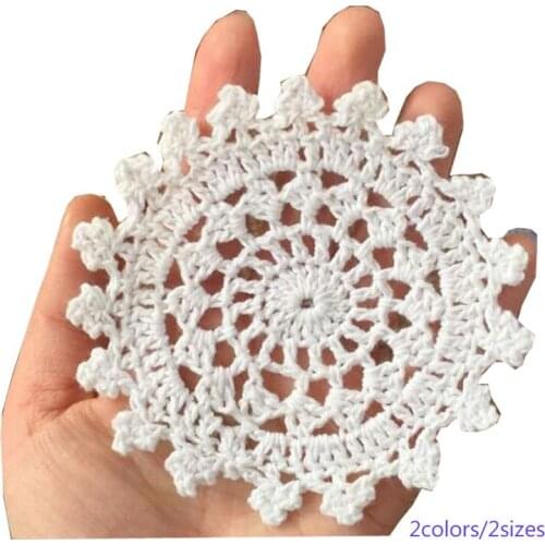 HOT round cotton lace table place mat cloth pad crochet cup coaster drink placemat handmade Christmas wedding doily mug kitchen