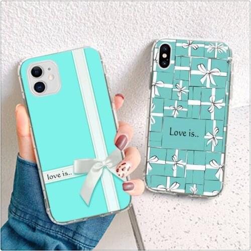 Fashion Girl Blue Box Phone Case For iphone 12 11 Pro Max Mini XS Max 8 7 6 6S Plus X 5S SE 2020 XR Silicone Soft cover