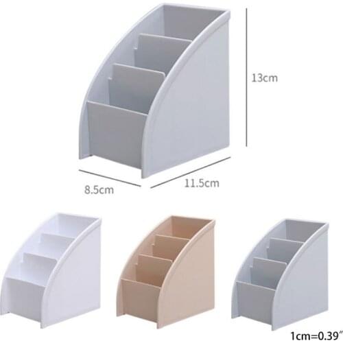 3 Grid Remote Control Box Cosmetics Desktop Storage Case Stand Holder Home Office Stationery Phone Organizer