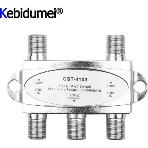 Portable Mini DiSEqC Switch 4x1 4 To 1 Out DiSeqc Switch Satellite Signal Antenna Flat LNB Switch Model DS41 For TV