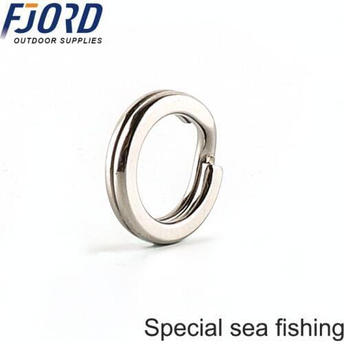 FJORD High Quality Stainless Steel Split Ring Size 3-9# Strengthen Solid Ring for Sea Fishing