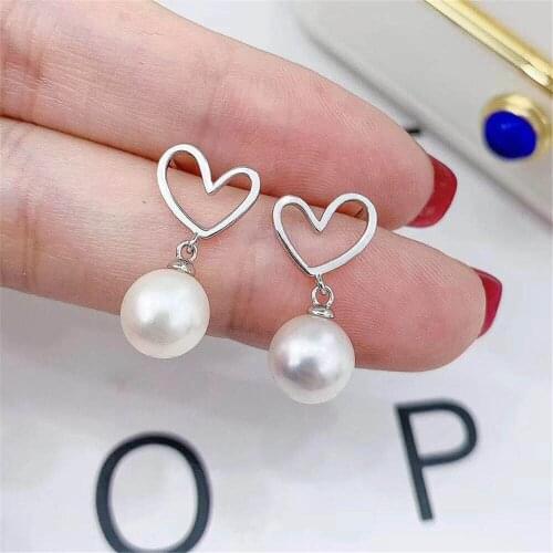 925 Silver Pearl Beads Stud Earrings Setting Base Diy Jewelry Making Findings&Components