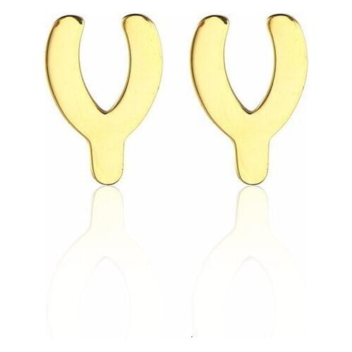 RIR Stainless Steel Slingshot Shape Creative Stud Earrings Remembrance Childhood Women Jewellery Accessories Earrings