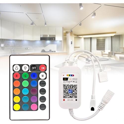 Smart Wireless WiFi RGB LED controller Alexa Voice Controller 24 Keys IR Remote Control for LED Strip Lights