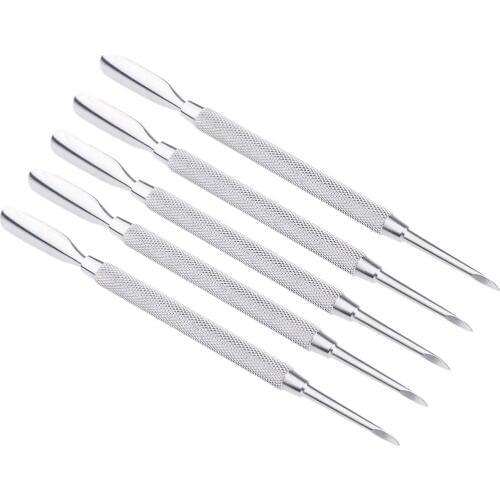 Gel Nail Cleaner Cuticle Pusher Spoon Remover Stainless Steel Manicure Tools