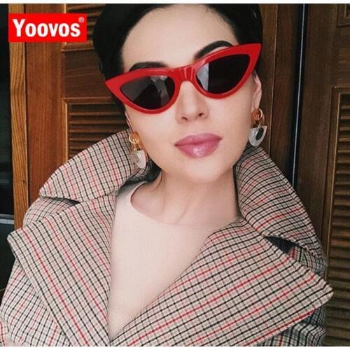 Yoovos 2021 Cat Eye Sunglasss Women Vintage Candy Color Sun Glasses Hinge Small Frame Oculos Wild Trend Street Shooting UV400