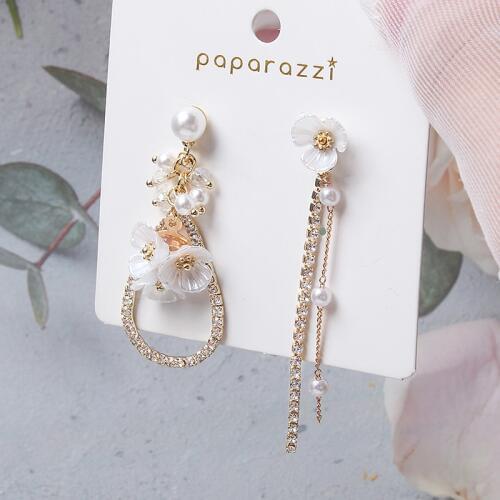 MWSONYA Fashion Korean Sweet Pearl Flower Drop Earrings for Women Fashion Tassel Pendientes Jewelry Earrings for Girl Gift