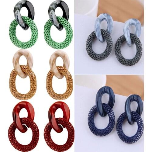 1 Pair Colorful Acrylic Big Hoops Dangle Earrings For Women Punk Statement Earrings Party Wedding Fashion Jewelry Ornaments