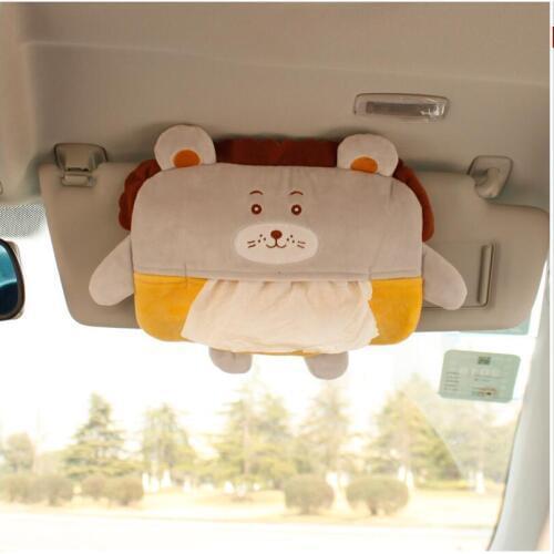 1pc 23cm cat dog bear fox rabbit sun shield ceiling armrest box plush paper towel vehicle-mounted tissue holder stuffed toy gift