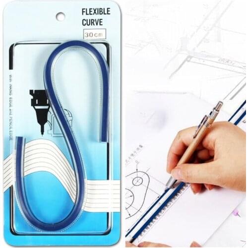 1pcs Flexible Curve Ruler Drafting Drawing Tool Serpentine Plastic School office supplies 30cm 40cm 50cm 60cm