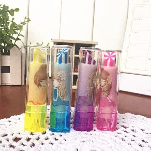 1PCS Colorful Eraser Cute Lipstick Ice Cream Shape Rotary Rubber Stationery Kids Students Gift School Office Supplies For Pencil