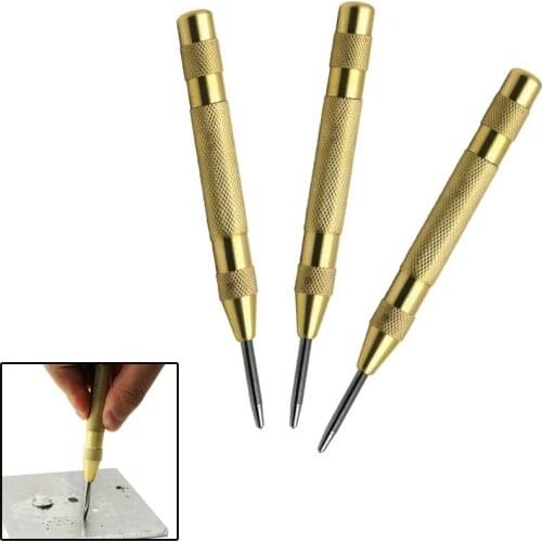 5 inch Automatic Center Punch Spring Loaded Marking Starting Holes Tool Wood Press Dent Marker Woodwork Tool Hole Drill Bits