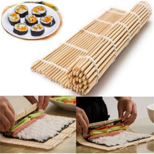 1 piece of Japanese bamboo sushi mat rice ball rice rolling mat manufacturing tool kitchen accessories green healthy sushi mat