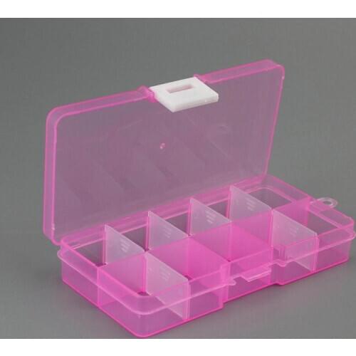 10 Slot False Nail Art Tips Empty Storage Box Jewelry Cosmetics Trinkets Detachable Plastic Storage Box Case Organizer Holder