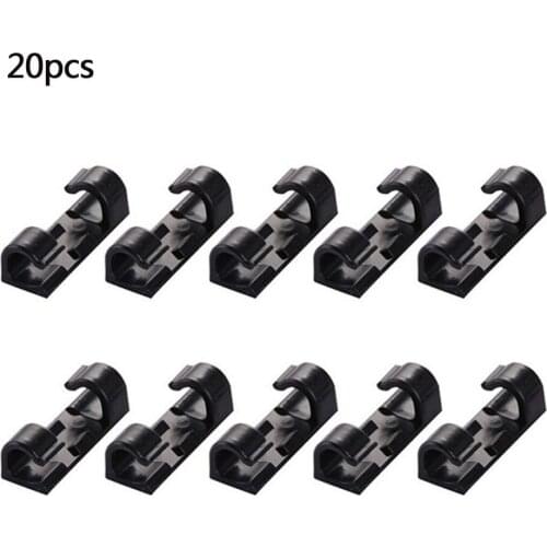 20PCS Cable Organizer Clips Cable Management Desktop & Workstation Wire Manager Cord Holder USB Charging Data Line Winder