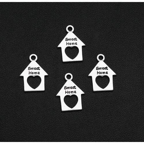 25pcs/Lots 12x16mm Antique Silver Plated Sweet Home Charms Birdcage Pendants Fashion Talismans Jewelry Supplementary Material