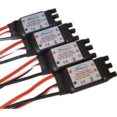 4pcs Hobbypower SimonK 30A ESC Brushless Speed Controller BEC 5V 2A for Quadcopter F450 X525 S500