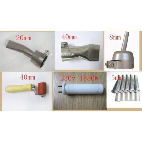 5mm Tubular nozzle+20mm nozzle+pressure roller for Hot Air Membrane Welding gun welder tips plastic welding accessories tools