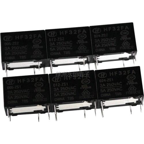 5PCS Relay HF32FA JZC-32FA-005 012 024 -ZS1 ZS2 One Set Conversion 5PIN 3A