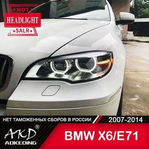 For Car BMW X6 E71 Head Lamp 2007-2013 Car Accessory Fog Lights Day Running Light DRL H7 LED Bi Xenon Bulb BMW X5 E72 Headlights
