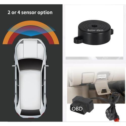Car OBD front 4 parktronic sensor system buzzer alarm + OBD Triggered automatically speed lower than 20km/h original detection