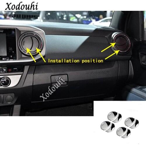 Car Air Conditioner Vent Outlet Garnish Interior Accessories Frame Trim 8pcs For Toyota Tacoma 2015 2016 2017 2018 2019 2020