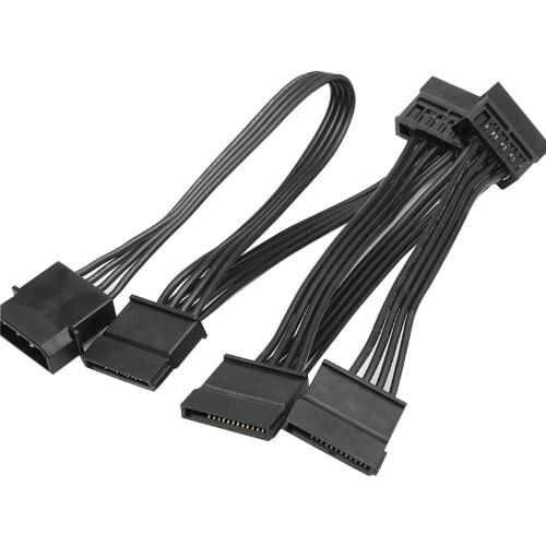 Besegad 1 to 5 Splitter 4 Pin Female IDE to 5 SATA Power Cable Adapter Converter 18AWG Wire for PC Computer Hard Disk