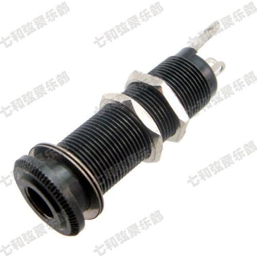 6.35mm Black Guitar Bass Jack Threaded Cylinder output Input Jack Plug Socket 1/4" Pickup guitar parts guitar accessories