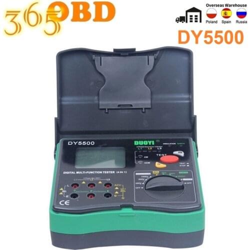 DY5500 4 in 1 Digital Multi-function Multimeter-Insulation Earth Tester DY5500 Voltmeter + Phase Indicator0.01ohm to 2000ohms