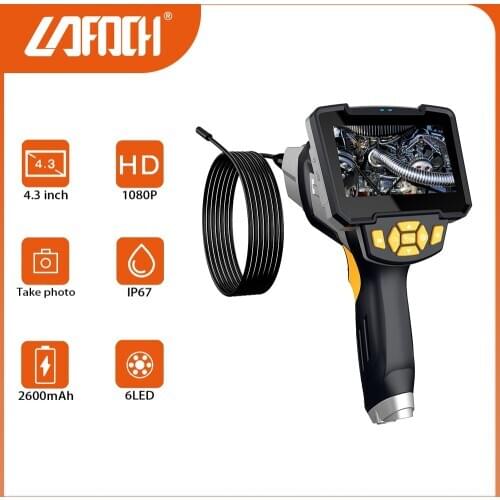 Digital Industrial Endoscope 4.5in IPS Screen Digital Endoscope Waterproof Inspection Camera with 6 Adjustable LED Lights Boresc