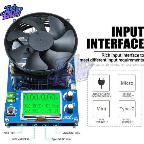 Digital battery capacity tester voltmeter adjustable constant current 150W Smart electronic load charger ameter meter indicator