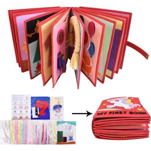 Baby Cloth Book Handmade Material Package Parent-child Toy Montessori Free Cut Cloth Book Toy Baby Cognitive Reading