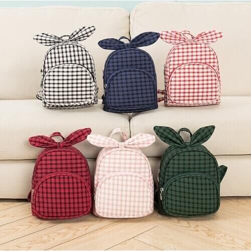 Kids Baby Ear Lattice Backpack for school Children Backpacks Waterproof Girl school backpack Bag for baby girl
