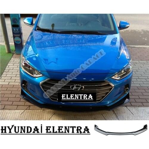 For Hundai Elentra Front Bumper Attachment Lip 2010-2020 Piano Glossy Black Splitter Diffuser Universal Spoiler Bumper Mud Flaps