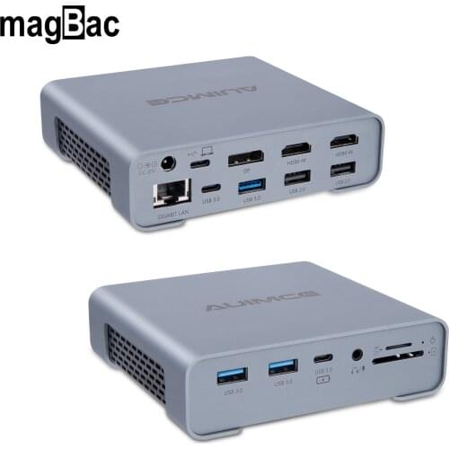 USB C Hub 16 in 1 Triple Display Extend 2*HDMI 4K/30Hz RJ45 DP 3 Monitors Laptop Docking Station For Macbook Pro Air HP Windows