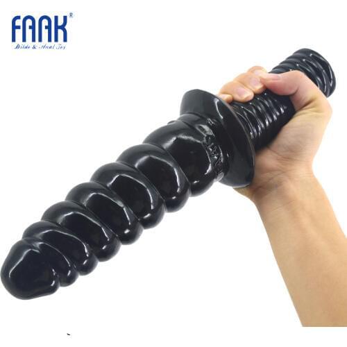 FAAK long anal dildo screw handle conch butt plug fake penis box discreet package sex toys anal plug lesbian man masturbation