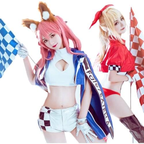 FGO Fate/Grand Order Game Racing Suits Ver Nero Cosplay Costume Tamamo no Mae Uniforms Christmas Party Costume gift ears 11