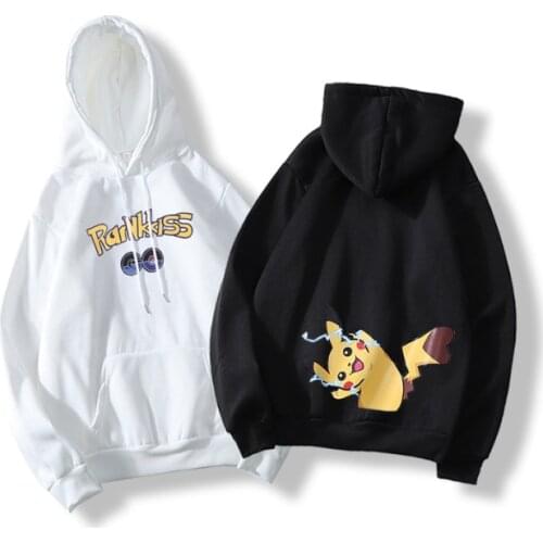 Make spot autumn Pikachu joint fleece men loose popular logo new sweethearts outfit hooded jacket