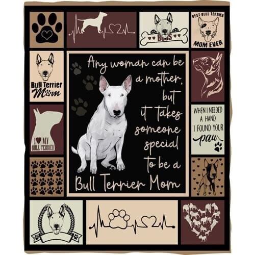 Bull Terrier Funny 3d printed fleece blanket for Beds Hiking Picnic Thick Quilt Fashionable Bedspread Sherpa Throw Blanket