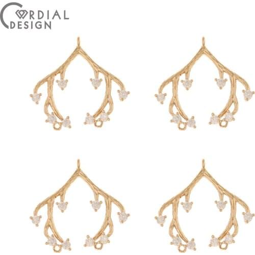 Cordial Design 50Pcs 26*28MM Jewelry Findings & Components/DIY Necklaces Making/CZ Charms/Jewelry Accessories/Hand Made/Pendant