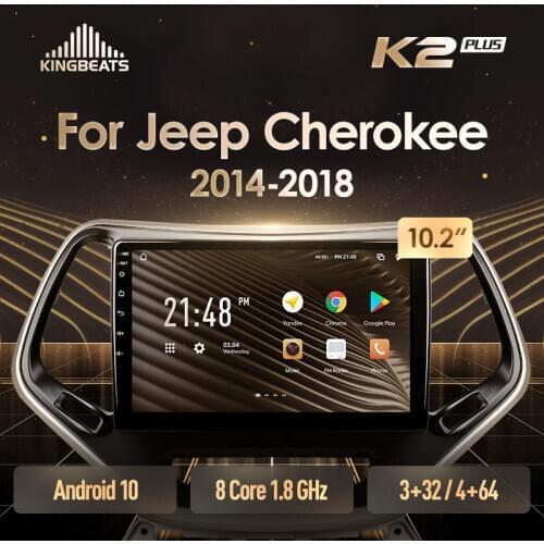KingBeats Android 10 Octa-Core head unit HU 4G in Dash Car Radio Multimedia Video Player Navigation GPS For Jeep Cherokee 5 KL 2014 - 2018 no dvd 2 din Double Din Android Car Stereo 2din