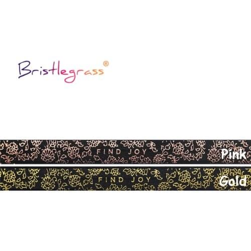 BRISTLEGRASS Combo 4 Yard 5/8" 15mm Flower Vine Foil Print Fold Over Elastic FOE Spandex Band Tape Hair Tie Headband Sewing Trim